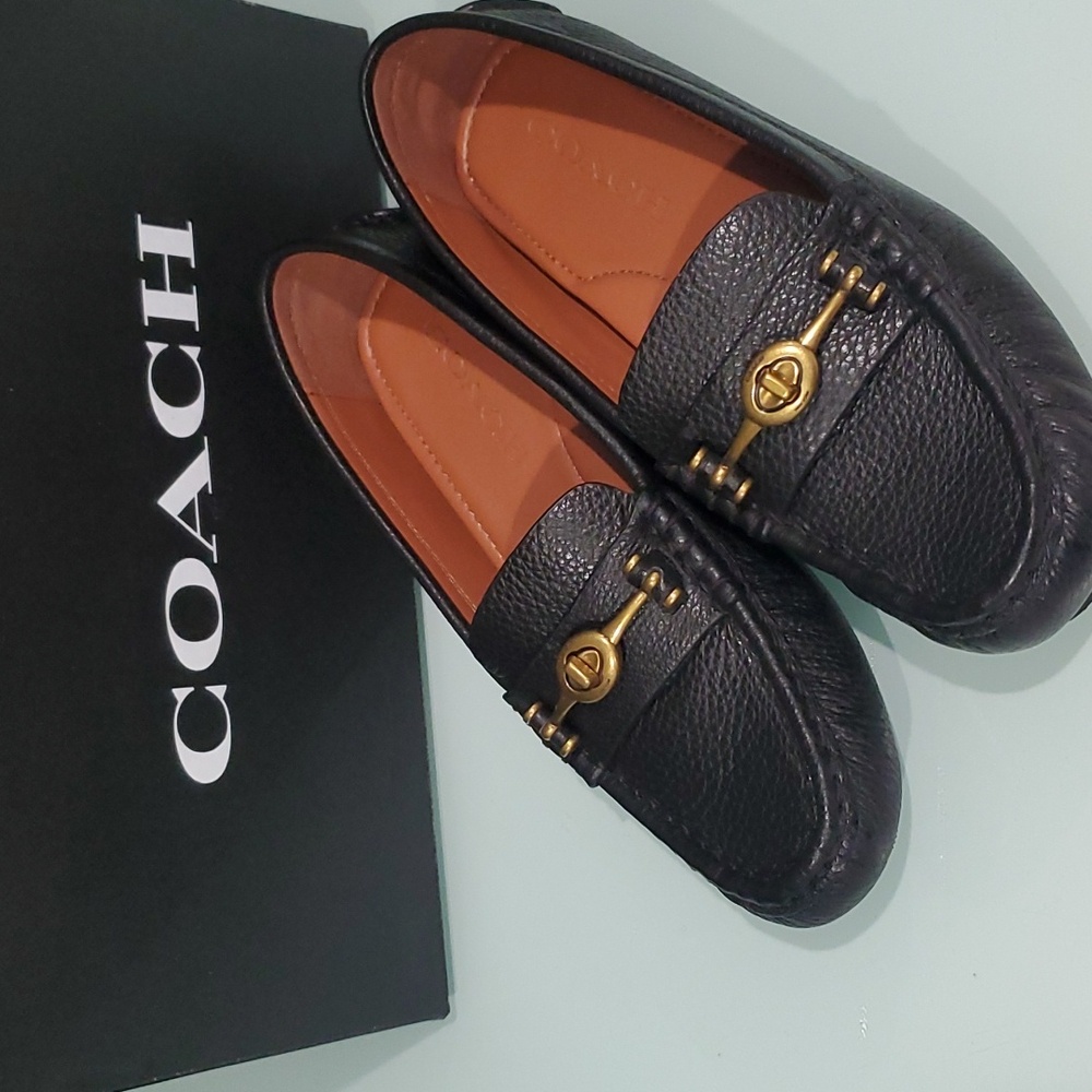 Coach Black Leather Flats | Crosby Driver Size 5.5 | NIB
